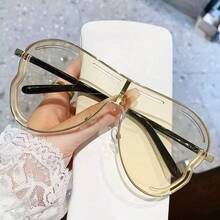 1 件女士时尚金属蝴蝶无框镜面时尚眼镜，多功能海滩度假旅行时尚眼镜 - 金色 - 查看 3