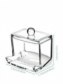 1 件塑料棉签盒，透明塑料棉签盒，带方便分配器，节省空间，适用于浴室台面、家庭和厨房组织，水晶棉签盒，返校 - 彩色 - 查看 13