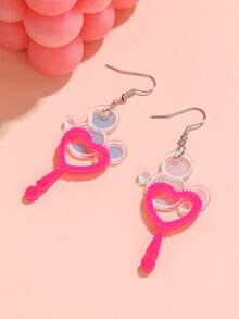 1 Pair Acrylic Bubble Dangle Earrings, Simple And Elegant Women Girls Students Jewelry