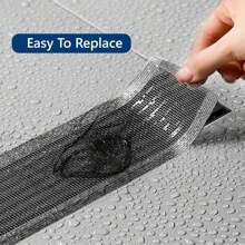 2pcs Disposable Shower Drain Filter Self-Adhesive Stickers, Equipped With Cleaning Shovel, Shower Drain Hair Collector, Shower Drain Mesh Stickers, Suitable For Bathroom, Kitchen Sink Bathroom Accessories Bathroom Organizer Back To School