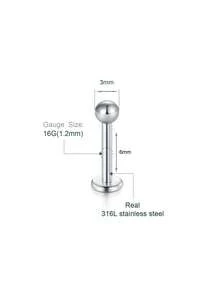 CIZME 16G Lip Labret Medusa Monroe Rings Studs Stainless Steel Tragus Helix Cartilage Earring Stud Rings Piercing Jewelry Bar Length 6mm 8mm 10mm 12mm Mix Color - Lip Rings - View 3