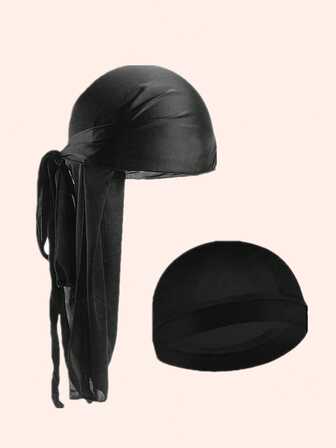 ForceWave Silky Durags And 1 Wave Cap Pack For Men Waves, Moisture-Tech Fabric Satin Du-Rag