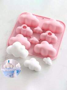 1pc 8-Cavity Cloud Shaped Wax, Silicone Mold For Jelly, Pudding, Chocolate, Crystal Epoxy Resin, Assorted Sizes