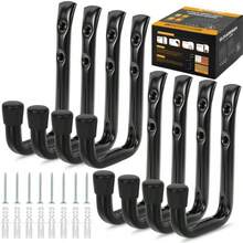 8Pack Heavy Duty Garage Hook For Hanging 50 Lbs J Utility Hooks For Garage Metal Wall Hooks Heavy Duty Garage Hook For Hanging Black - Black - View 1