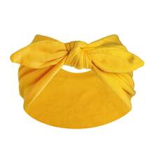 1pc Wide Rabbit Ear Headband For Women, Cute Sweet Girl Solid Color Headwrap, Elastic Bow Knot Hair Accessory For Back To School, Minimalist Fall Winter Hair Band Hair Accessories For Women For Vacation Outfits Woman Elegant Scarf Women Bandanas Soft Headwrap