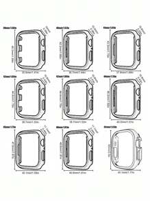 6-teiliges/Set Herren Damen Lässig PC Uhrengehäuse Anti-Drop-Schutzhülle, für Apple Watch 38/40/41/42/44/45/46/49 mm, für Apple Watch Series Ultra/SE/10/9/8/7/6/5/4/3/2/1, intelligentes Uhrengehäuse-Zubehör, Cut Out