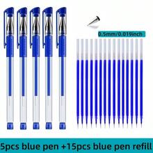 20/PIEZAS Bolígrafo neutro de 0.5, usado para firmas de oficina, bolígrafo de carbón negro para estudiantes, bolígrafos de tinta a base de agua roja y azul, y bolígrafo de tinta.