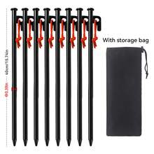 HIKEMAN Extra Strong Tent Stakes 8 Pack, Tent Stake+Storage Bag, - Tent Stakes Heavy Steel Stakes For Ground With Carrying Pouch For Hard Ground Sandy Gravel Outdoor Travelling Hiking, Heavy Duty Tent Stakes With Storage Pouch, Forged Steel Metal Stake For Tent Used On Rocky Place, Grassland - Multicolor - View 12