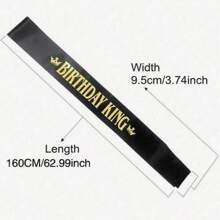 Fashionable "Birthday King" Epaulet And Sash Set, Suitable For Men's Birthday Party, Holiday Party Decoration And Cosplay Accessories
