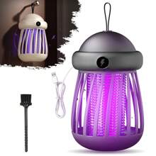 Lampe tapette à moustiques USB - Tueur de moustiques d'intérieur avec choc électrique à 360°, piège à insectes UV, abat-jour en plastique, pour les jeunes et les animaux de compagnie, mode d'alimentation USB, contrôle des insectes d'intérieur | Piège à lumière UV | Construction en ABS, Lampe anti-moustiques