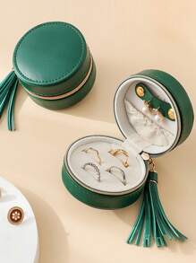 Jewelry Box, Portable Leather Ring, Necklace, Stud Earrings Organizer Storage Case Gift Box