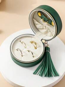 Jewelry Box, Portable Leather Ring, Necklace, Stud Earrings Organizer Storage Case Gift Box