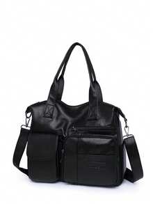 Modische einfarbige weiche Lederschultertasche für Frauen, lässige einfache Umhängetasche mit großer Kapazität für den Campus, tägliche Pendlertasche, retroer Umhängebeutel große Hobo-Handtasche, Damen Messenger Bag mit Mehrfachtaschen Aktentasche für Urlaubsgeschenke. Geeignet für Einkaufen, Geldbörse, Einkaufen, junge Frauen, Studenten, Berufsanfänger, Büromitarbeiter. Sehr geeignet für Büro, Universität, Arbeit, Geschäft, Pendeln, Outdoor-Aktivitäten, Reisen und Ausflüge