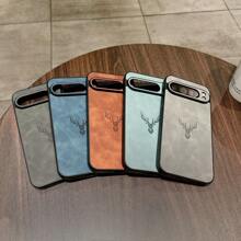 1 Stück Hirsch Luxus Elegantes Schafsfell, angenehm und seidig texturierter stoßfester Hartschalenkoffer kompatibel mit Pixel 7/8/9, 7a/8a/9 Pro, 9 Pro XL, wasserdicht, stoßfest, sturzsicher, kratzfest