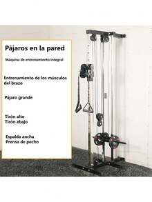 Multifuncional Gimnasio Torre Peso Libre Polea Maquinas Gym - Plateado - Ver 2