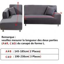Housse de Canapé d'angle Extensible 2 Pieces, Élastique en Forme de L, Revêtement de Canapé Universel Lavable (2 Places+3 Places)