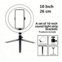 Anello luminoso da 10 pollici con supporto, luce led per selfie regolabile, anello luminoso alimentato tramite USB con treppiede e supporto per telefono, anello luminoso da tavolo, per registrazione video, live streaming, trucco, fotografia