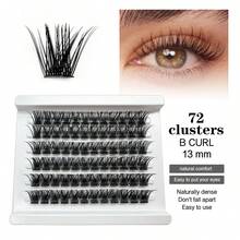 Racimos de pestañas naturales estilo wispy de 9-14MM, extensiones de pestañas individuales en racimos con rizo D, 72 piezas de extensiones de pestañas postizas DIY suaves (Estilo B), racimos de pestañas, pestañas individuales, pestañas postizas