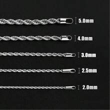 dollrinboy 1pc 18K Gold Plated Stainless Steel Rope Chain Necklace For Men And Women