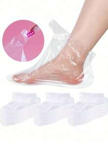 100/200/300/500Pcs Transparent Disposable Foot Bags Detox SPA Covers PE Plastic Foot Film Prevent Chapped Feet Care Pedicure Tools,Bag,Organizer,Storage - Multicolor - View 2
