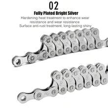 116 Links Bike Chain With Quick Release Link - Universal Replacement For 6/7/8 Speed Mountain Bikes, Road Bikes And Hybrid Bicycles