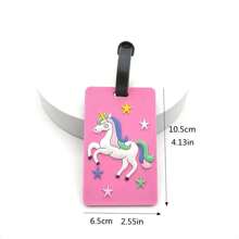1pc/2pcs Cute Unicorn Luggage Tag Bag Charm, Pink Series, Perfect For Luggage, Backpack, Unique Gift For Boyfriend, Girlfriend Suitcase Tag Pendant Holiday Vacation For Travel For Honeymoon For College For School Bag For Flying For Cruise For Bags Portable Anti-Lost