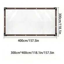 Waterproof Transparent Heavy-Duty Tarp With Buckle - Ideal For Outdoor Camping, Cars, Porches, Terraces, And Canopies, Transparent Waterproof Tarpaulin With Sealing Ring - Rainproof Outdoor Garden Cover Tarp