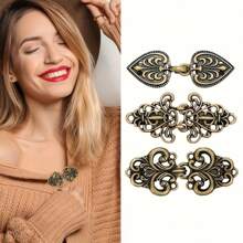 1/2/3/4 Stück Vintage Pulloverclips-Set, Umhangknopf-Verschluss, Wollstrickjacken-Nähverschluss-Haken, Retro Schalkragen Broschen-Clip, formelle Hemdknöpfe