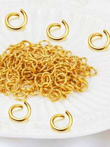 Aproximadamente 100 piezas de anillos divididos abiertos de acero inoxidable dorados y plateados para hacer joyas DIY, collares, pulseras y otros conectores