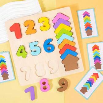 Puzzles numériques en bois pour l'apprentissage préscolaire, jouets éducatifs pour enfants (les couleurs et les détails sont aléatoires)