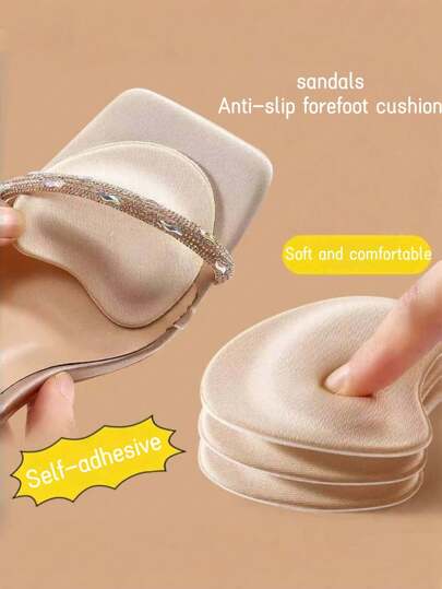 QKC 1 Pair Summer High Heel Forefoot Anti-Slip Pads, Made Of Sponge Material For Sweat Absorption And Cushioning Comfort, Suitable For Women With Sweaty Feet, Back To School Supplies, Boots Accessories For Shoes For Women, For Outdoor, Sport, Travel, Household, Office, School