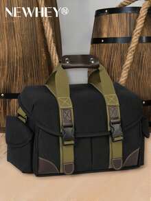 NEWHEY Mochila profesional para cámara que permite transportar múltiples lentes, bolsa para cámara de 10L para hombres, con protección total, compatible con Canon, Nikon, DSLR/SLR - Negro - Ver 1