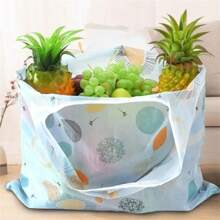 1 pezzo Borsa della spesa pieghevole, portatile, alla moda, impermeabile, di grande capacità, adatta per la spesa al supermercato, i viaggi, la conservazione di verdure/frutta/mobili/giocattoli