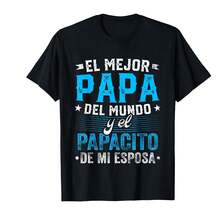 El Mejor Papa Del Mundo Camisa Para Dia Del Padre Latino Dad T-Shirt)Wib Gifts For Mom - Black - View 1