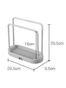 1 Stück grauer Küchenspülen Regal Tablett Organizer Stand, rostfreies Küchentheken-Spülzubehör, für Schwamm, Geschirrtuch, Lappen, Bürste, Scheuerschwamm Aufbewahrungshalter.