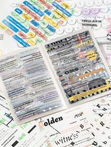 1 Pack Of 20pcs Unexpected Series English Sticker Book, Waterproof Material For Ins Style Scrapbooking DIY Decoration Stickers, Back To School - Multicolor - View 2