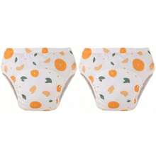 3pcs/Set Reusable Baby Training Pants With Leak-Proof Lining - Unisex Toddler Potty Training Underwear + Washable Cloth Diapers, Gift Set With Vibrant Strawberry, Orange And Peach Patterns, Baby Clothing Gift - Multicolor - View 44