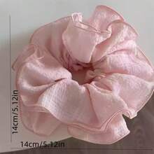 6pcs Women Multi-Color Fresh Lace Double Layer Ruffle Scrunchies, Suitable For Everyday Use