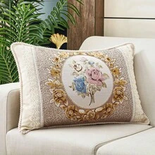 Vỏ gối thêu phong cách Châu Âu cổ điển, 19,7" X 19,7", thích hợp để trang trí nhà cửa - Nhiều màu - Xem 15
