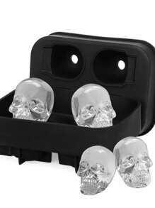 Moule à glaçons en forme de crâne sur le thème d'Halloween, Moule à glaçons en silicone rond pour créer de beaux glaçons uniques en forme de crâne - Moule à glaçons en forme de crâne, des glaçons parfaits pour le whisky, Cadeau d'Halloween