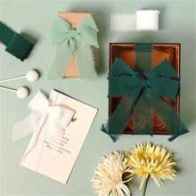 磨边雪纺丝带，干玫瑰色，婚礼花束绑带，腰带用品，圣诞节