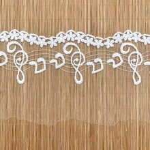 1 码黑白音符图案蕾丝面料边缘带刺绣饰边，适合 DIY 缝纫工艺品和服装制作 - 彩色 - 查看 3