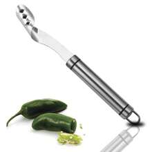 1pc Stainless Steel Cut Pepper To Core Household Tiger Skin Green Pepper Seeded Vegetable Slicer Tomato Core Remover Deseeder Tool