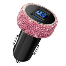 1 pièce Chargeur de voiture 2-en-1/8-en-1 avec strass, câble de charge 3-en-1 avec strass, charge rapide, Type C, USB, adaptateur de voiture, compatible avec Apple, téléphone, caméra de tableau de bord, iPad, GPS, cadeau pour les vacances/anniversaire