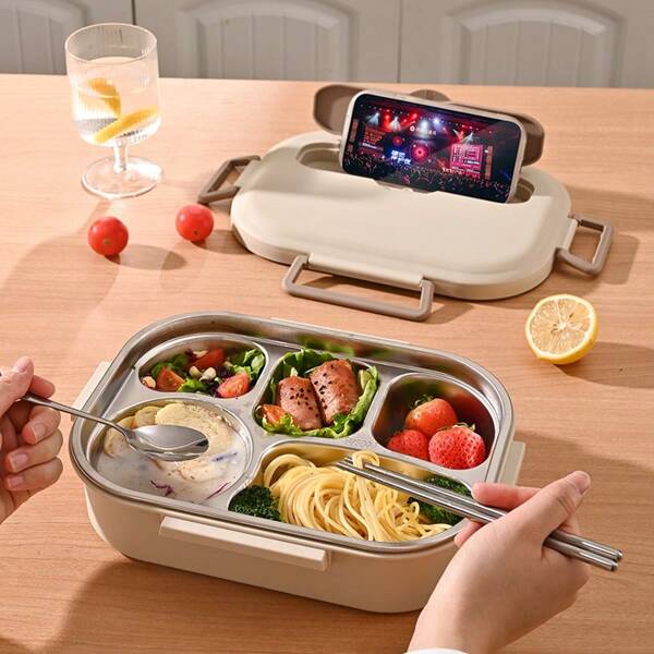Przenośny lunchbox z izolacją termiczną ze stali nierdzewnej 304 o dużej pojemności dla dzieci i uczniów szkół podstawowych. Można go podgrzewać w kuchence mikrofalowej.