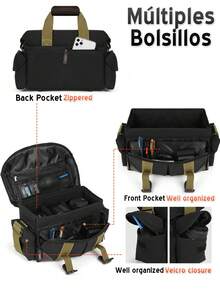 NEWHEY Mochila profesional para cámara que permite transportar múltiples lentes, bolsa para cámara de 10L para hombres, con protección total, compatible con Canon, Nikon, DSLR/SLR - Negro - Ver 3