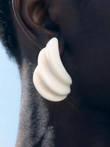 ZAA Simple Irregular Geometric Resin Earrings Summer New Product Beach Ocean Style Conch Earrings