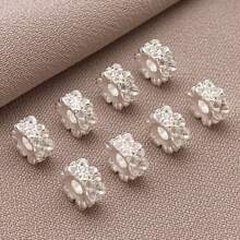 Contas espaçadoras de zircônia cúbica de latão, 2/4/6 peças, contas de latão banhadas a ouro 18K, redondas, planas, com strass, flores, contas soltas para joias da moda faça você mesmo, acessórios para fazer joias