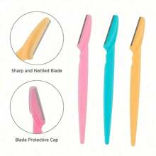12pcs Safe Eyebrow, Facial, Body Hair Trimmer Shaver Razor With Cover For Women, Makeup Tool Set Hair Removal, Face Hair Removal, Hair Trimmer, Hair Trimmer, Barber Supplies, Haircut, Bag, Organizer, Storage, Hair Accessories