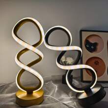 1 Stück kreative doppelhelix-Schreibtischlampe, Aluminiumlegierung Textur Kleine Tischlampe, 3 Farben dimmbar, geeignet für Büro, Schlafzimmer, Wohnzimmer Dekoration, USB betrieben, Urlaubsgeschenk zu Weihnachten, Halloween